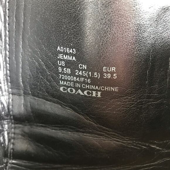 COACH Jemma Leather Heeled Ankle Bootie Women 9.5B Black Elegant Classic Busines - Picture 14 of 14